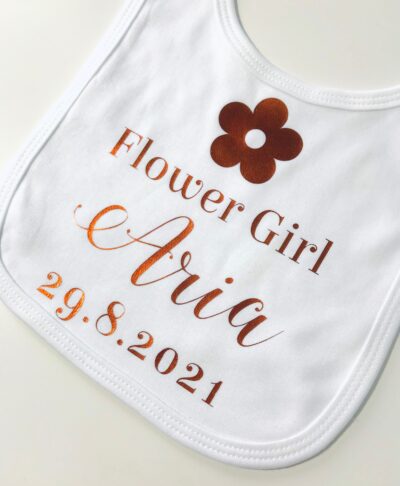personalised flower girl bib