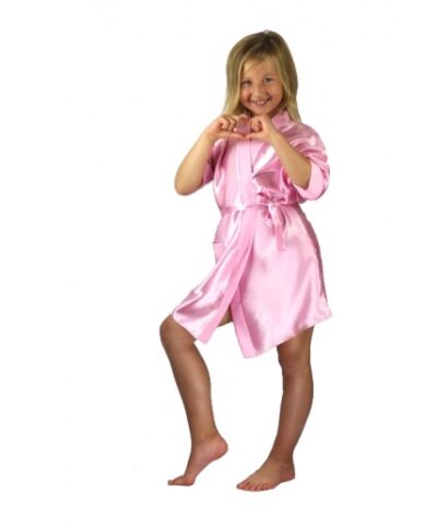 Children’s personalised satin robe with flower girl r