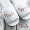 Personalised bride squad slippers for bridesmaids and maid of honour