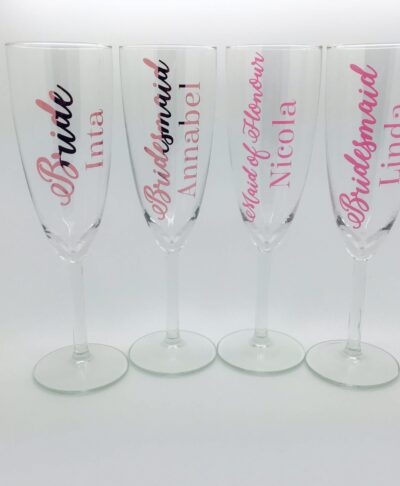 champagne glasses for bridesmaids