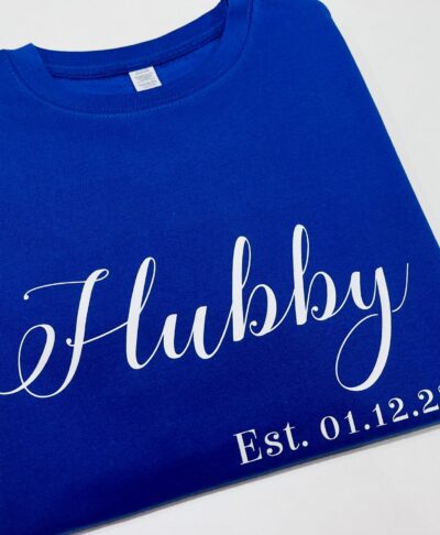 Personalised Hubby Sweatshirt Jumper for groom or newlywed husband
