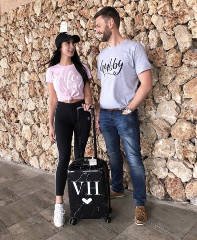 Personalised Hubby and Wifey T-Shirt for groom and bride or newlywed husband and wife