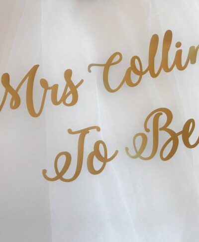 mrs to be hen do veil with text