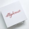 Personalised bridesmaid proposal gift box with ribbon tie – luxury keepsake box for bridesmaids, maid of honour or flower girl gifts.