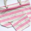 Personalised Glitter Name Stripe Beach Bag Set with custom name