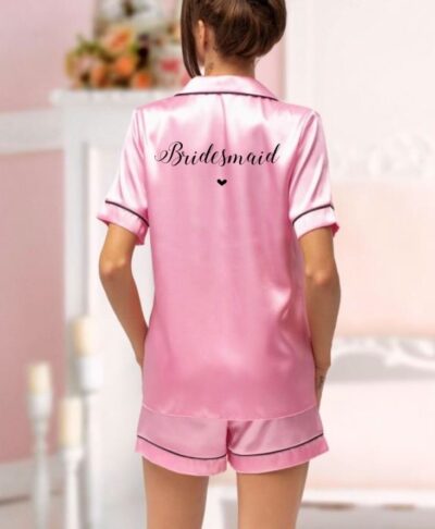 personalised satin bridesmaid nightshirt pink