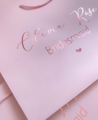 personalised gift bag pink