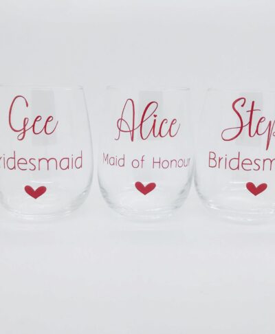 personalised stemless wine glass