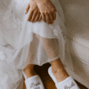 Personalised fleece wedding role slippers with personalised text