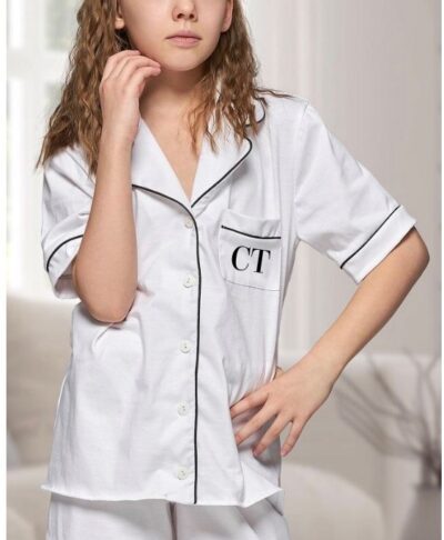 childrens personalised monogram cotton pyjamas