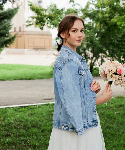 Personalised Mrs Pearl Denim Jacket