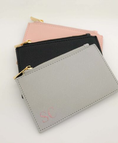 grey personalised purse
