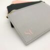 Personalised monogram initials card holder in pink faux leather