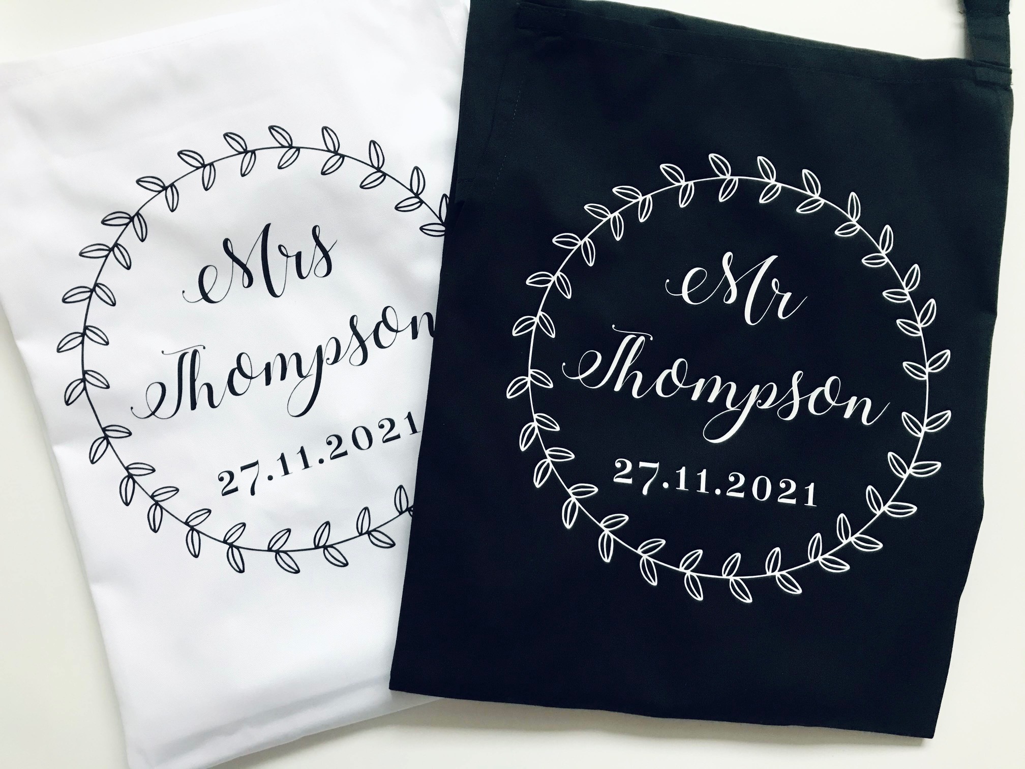 personalised wedding aprons