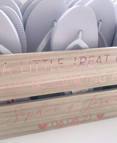 wedding flip flop crate