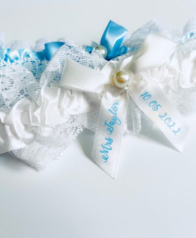 personalised blue garter